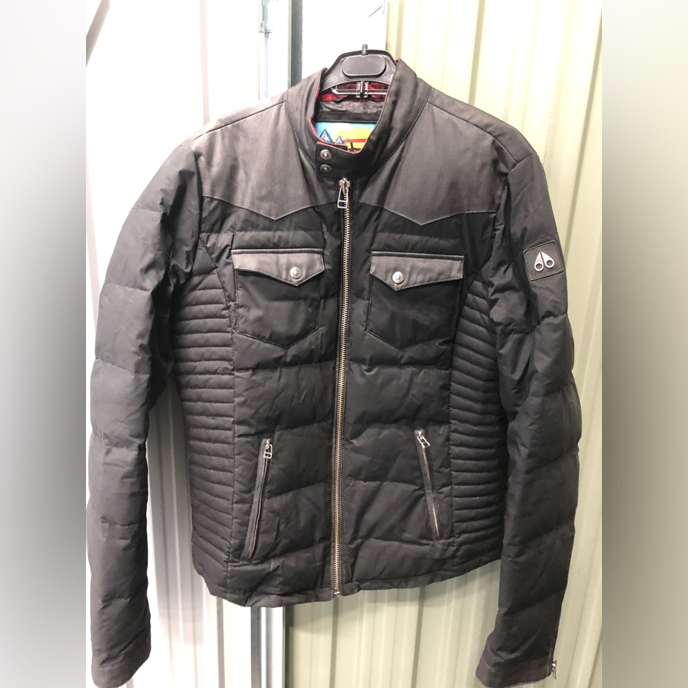 Rare Moose Knuckles moto biker edgy down jacket size m